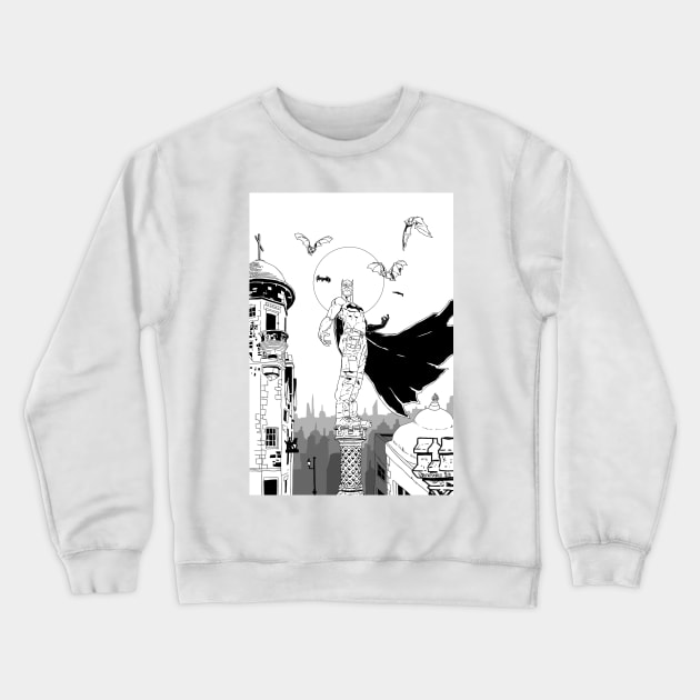 Bat on high Crewneck Sweatshirt by BarnesComicArt